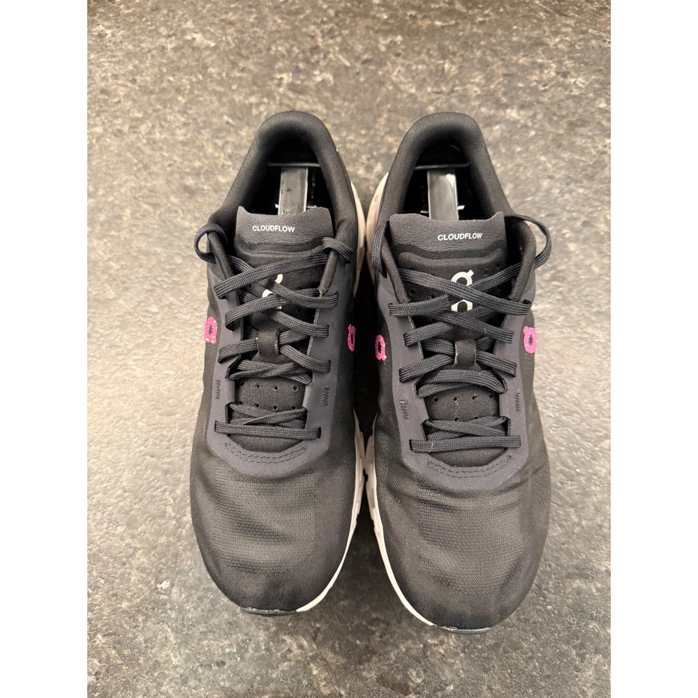 On Cloudflow 4 Womens Running Shoes Black White Pink 3WD30110299 Size 8.5 - Picture 3 of 7